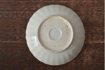 アンティーク雑貨　幕末〜明治期　伊万里焼　白磁　菊皿3枚セット(和食器)(R-043232)