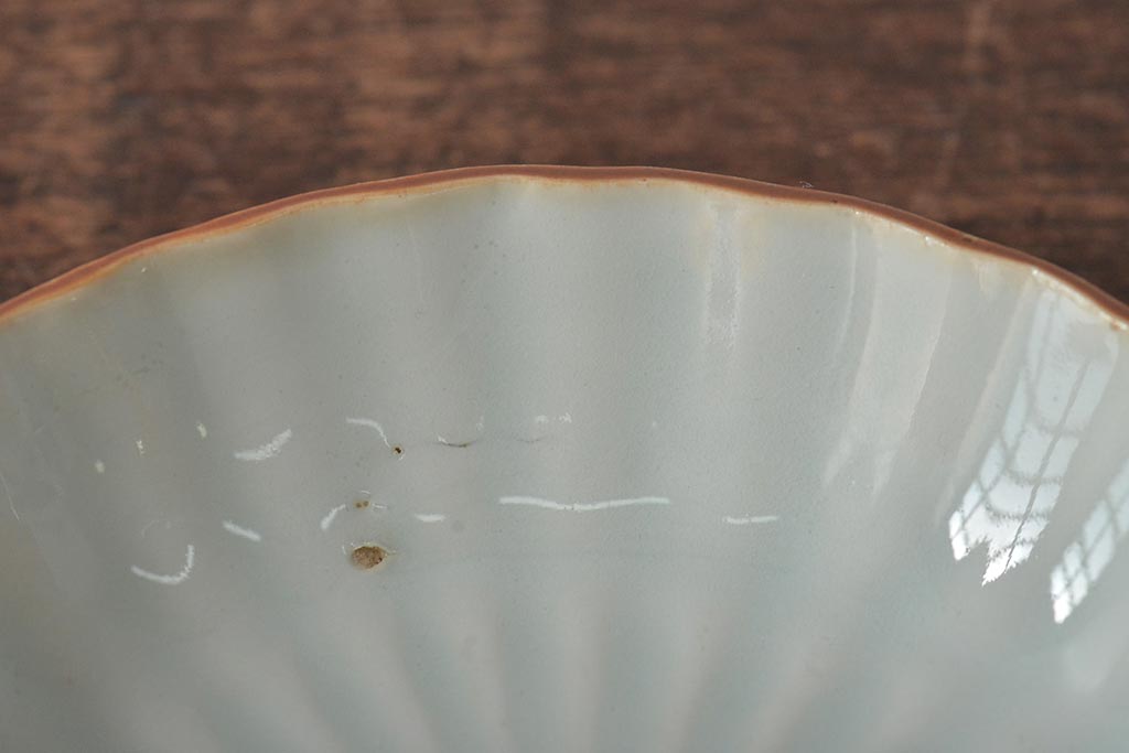 アンティーク雑貨　幕末〜明治期　伊万里焼　白磁　菊皿3枚セット(和食器)(R-043233)