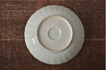 アンティーク雑貨　幕末〜明治期　伊万里焼　白磁　菊皿3枚セット(和食器)(R-043233)