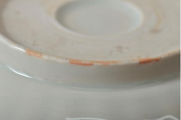 アンティーク雑貨　幕末〜明治期　伊万里焼　白磁　菊皿3枚セット(和食器)(R-043233)