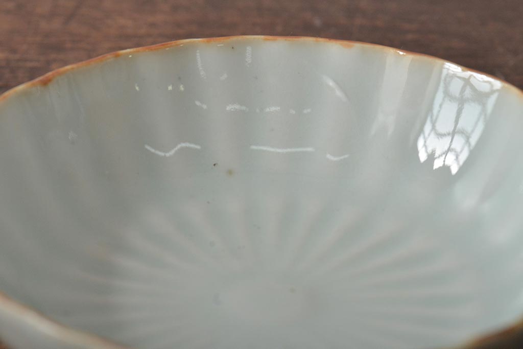 アンティーク雑貨　幕末〜明治期　伊万里焼　白磁　菊皿5枚セット(和食器)(R-043234)