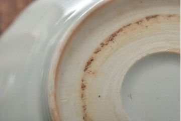 アンティーク雑貨　幕末〜明治期　伊万里焼　白磁　菊皿5枚セット(和食器)(R-043234)