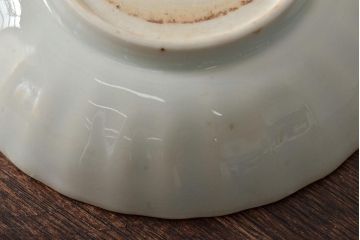 アンティーク雑貨　幕末〜明治期　伊万里焼　白磁　菊皿5枚セット(和食器)(R-043234)