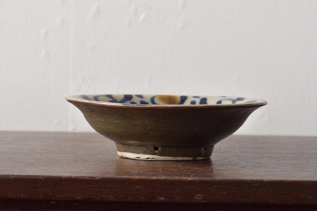 沖縄琉球　壺屋焼　小橋川仁王　6寸皿(和食器)(R-043241)