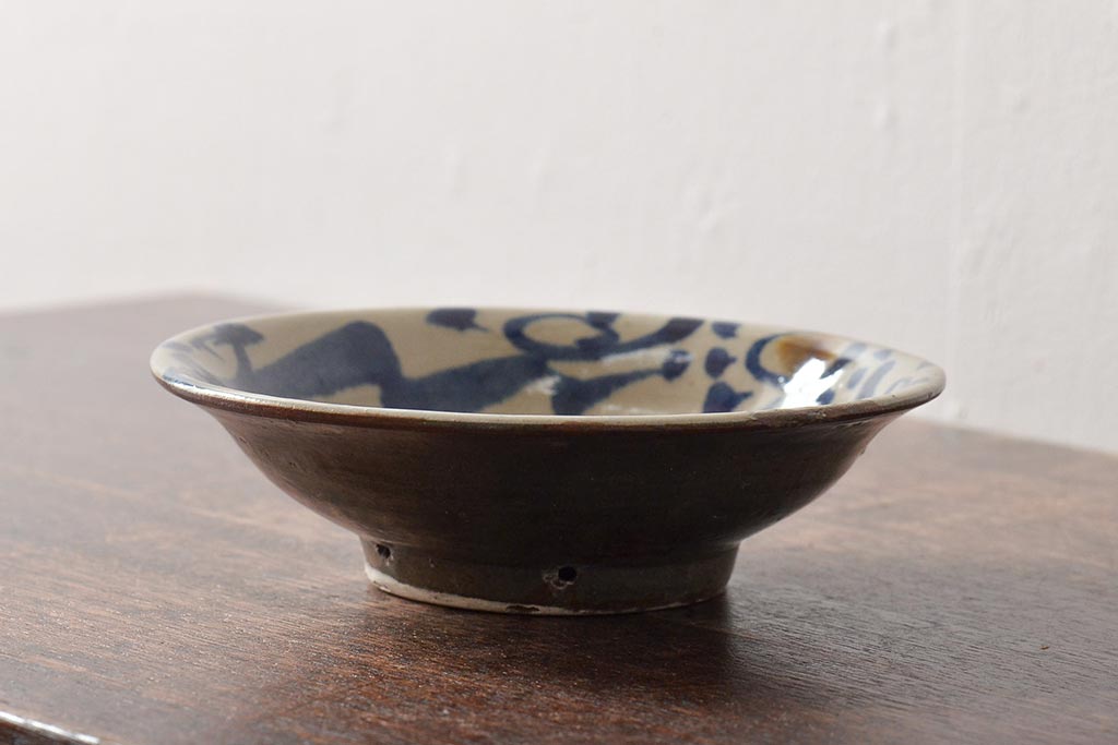 沖縄琉球　壺屋焼　小橋川仁王　6寸皿(和食器)(R-043241)