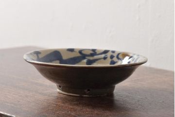 沖縄琉球　壺屋焼　小橋川仁王　6寸皿(和食器)(R-043241)