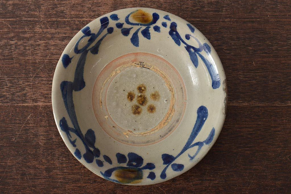 沖縄琉球　壺屋焼　小橋川仁王　6寸皿(和食器)(R-043241)