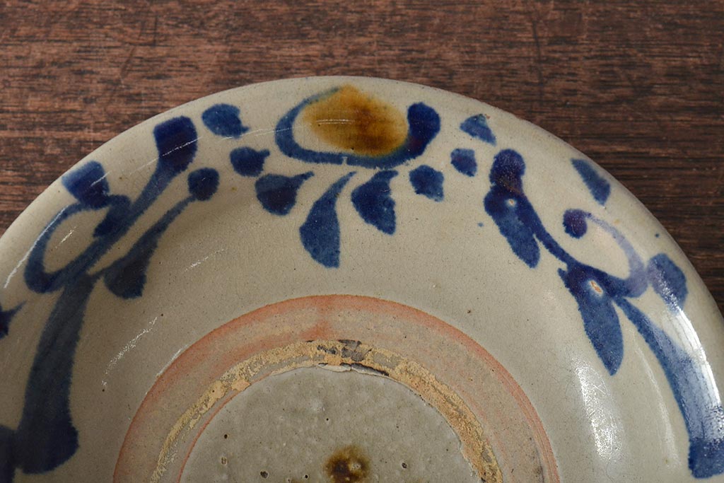 沖縄琉球　壺屋焼　小橋川仁王　6寸皿(和食器)(R-043241)