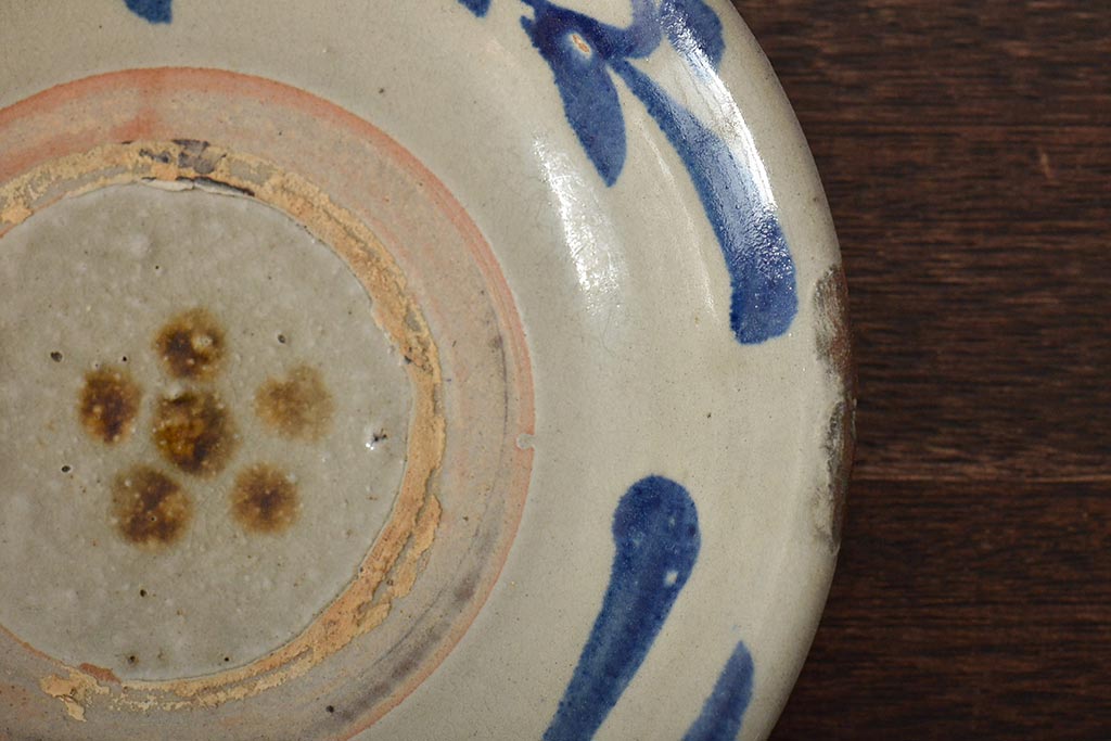 沖縄琉球　壺屋焼　小橋川仁王　6寸皿(和食器)(R-043241)