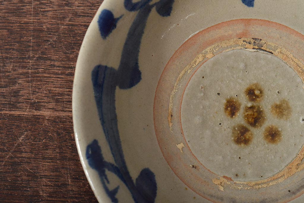 沖縄琉球　壺屋焼　小橋川仁王　6寸皿(和食器)(R-043241)