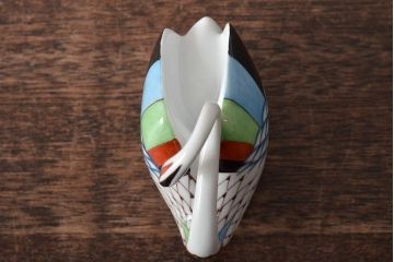 ハンガリー　HOLLOHAZA(ホロハーザ)　白鳥フィギュリン2点セット(スワン、置物、磁器)(R-043242)