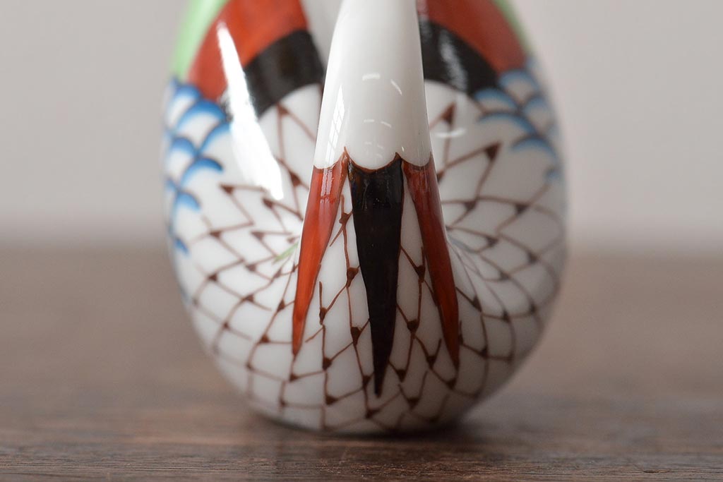 ハンガリー　HOLLOHAZA(ホロハーザ)　白鳥フィギュリン2点セット(スワン、置物、磁器)(R-043242)