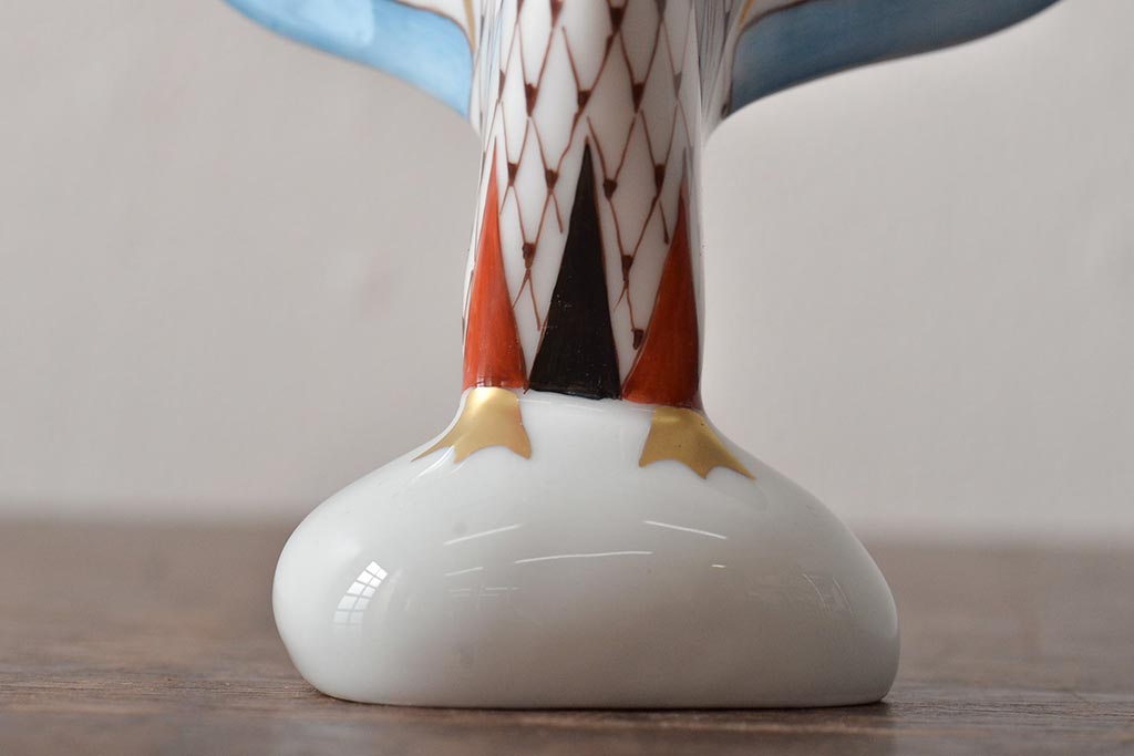 ハンガリー　HOLLOHAZA(ホロハーザ)　白鳥フィギュリン2点セット(スワン、置物、磁器)(R-043242)