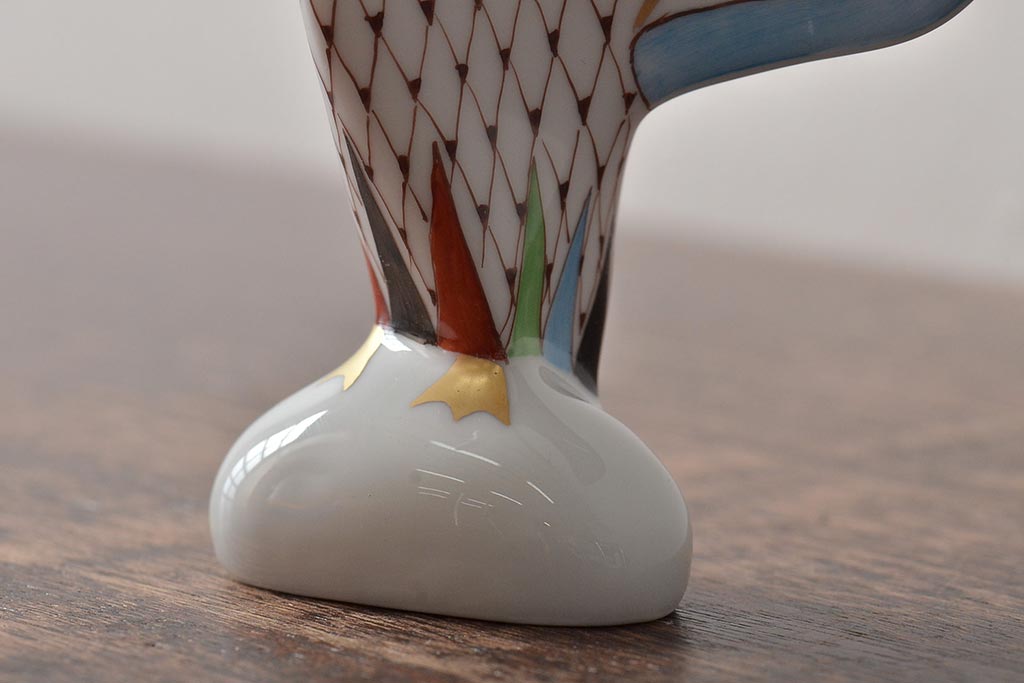 ハンガリー　HOLLOHAZA(ホロハーザ)　白鳥フィギュリン2点セット(スワン、置物、磁器)(R-043242)