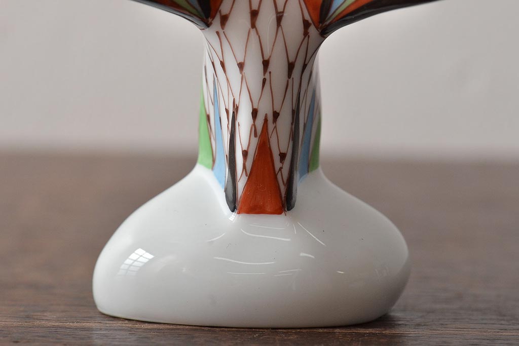 ハンガリー　HOLLOHAZA(ホロハーザ)　白鳥フィギュリン2点セット(スワン、置物、磁器)(R-043242)