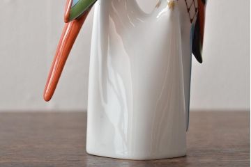 ハンガリー　HOLLOHAZA(ホロハーザ)　オウムフィギュリン(インコ?、鳥、置物、磁器)(R-043243)