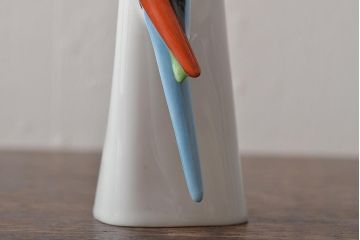 ハンガリー　HOLLOHAZA(ホロハーザ)　オウムフィギュリン(インコ?、鳥、置物、磁器)(R-043243)