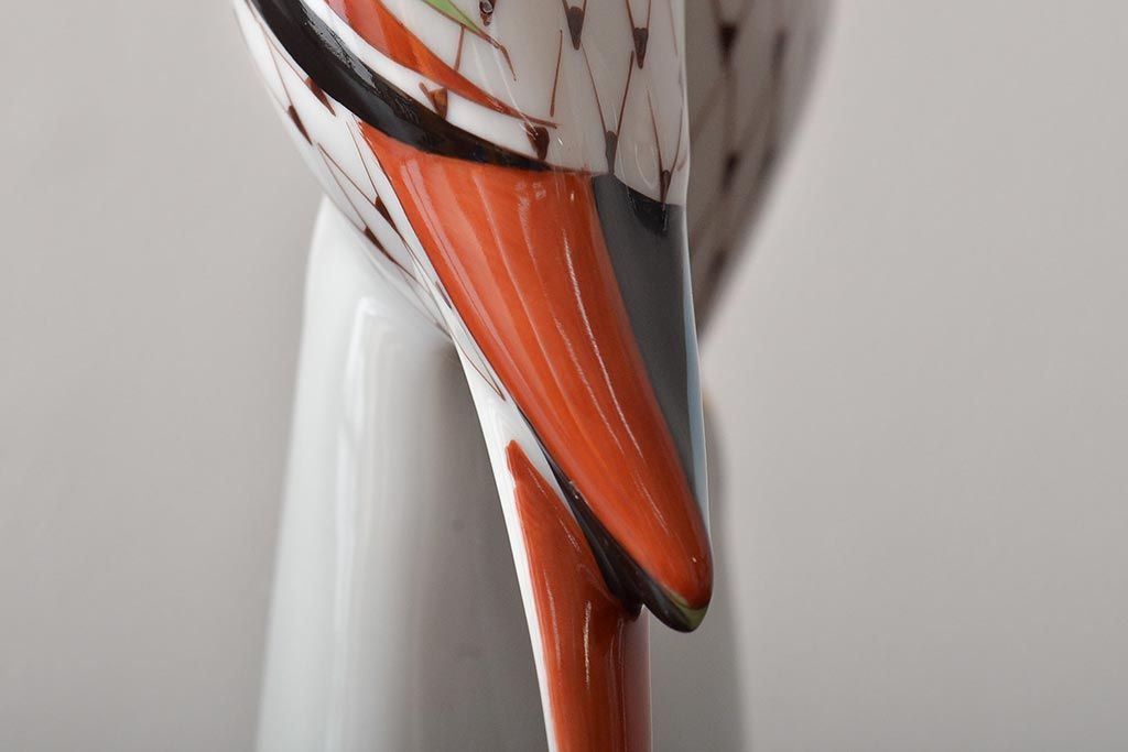 ハンガリー　HOLLOHAZA(ホロハーザ)　オウムフィギュリン(インコ?、鳥、置物、磁器)(R-043244)