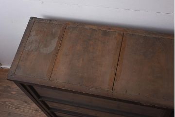 アンティーク家具　和製アンティーク　昭和初期　黒塗りがシックな戸棚(食器棚、キャビネット)(R-043247)