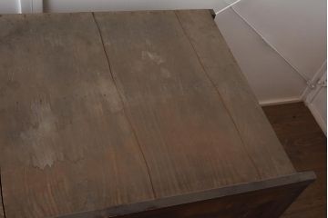 アンティーク家具　明治期　ヒノキ材・欅材　味わいのある収納箪笥(サイドボード、水屋箪笥、戸棚)(R-043248)