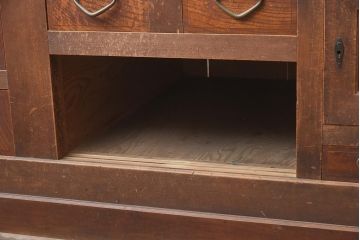 アンティーク家具　明治期　ヒノキ材・欅材　重ね収納箪笥(水屋箪笥、引き出し、チェスト、夜具箪笥、布団箪笥)(R-043250)