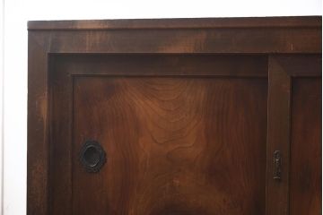 アンティーク家具　明治期　ヒノキ材・欅材　重ね収納箪笥(水屋箪笥、引き出し、チェスト、夜具箪笥、布団箪笥)(R-043250)