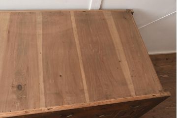 アンティーク家具　明治期　ヒノキ材・欅材　重ね収納箪笥(水屋箪笥、引き出し、チェスト、夜具箪笥、布団箪笥)(R-043250)