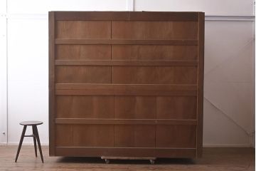 アンティーク家具　明治期　ヒノキ材・欅材　重ね収納箪笥(水屋箪笥、引き出し、チェスト、夜具箪笥、布団箪笥)(R-043250)