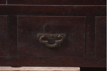 アンティーク家具　明治期　ヒノキ材・杉材　木瓜引き手　渋さが魅力的な収納箪笥(サイドボード、水屋箪笥、戸棚、夜具箪笥、布団箪笥)(R-043251)