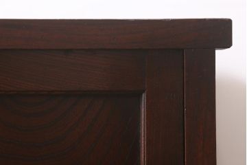 アンティーク家具　和製アンティーク　脚付きリメイク　ケヤキの杢目が美しいシンプルな帳場箪笥(収納棚、時代箪笥、戸棚)(R-043254)