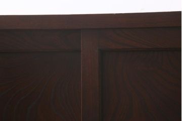 アンティーク家具　和製アンティーク　脚付きリメイク　ケヤキの杢目が美しいシンプルな帳場箪笥(収納棚、時代箪笥、戸棚)(R-043254)