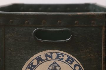 レトロ雑貨　昭和レトロ　古い　カネボウ　カタン糸　ボテ箱(鐘紡、収納箱)(R-043257)