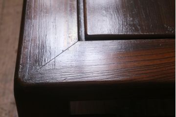 和製アンティーク　昭和初期　総ケヤキ材　力強い杢目が美しい座卓(ローテーブル、センターテーブル)(R-043272)