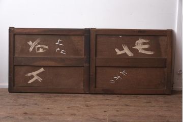 アンティーク家具　明治大正期　前面欅(ケヤキ)材・玉杢材　漆塗り　収納箪笥(サイドボード、水屋箪笥、戸棚、キャビネット、テレビ台、収納棚)(R-043278)