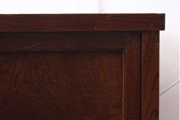 アンティーク家具　明治大正期　前面欅(ケヤキ)材・玉杢材　漆塗り　収納箪笥(サイドボード、水屋箪笥、戸棚、キャビネット、テレビ台、収納棚)(R-043278)