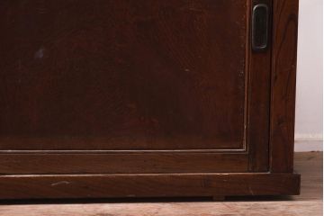 アンティーク家具　明治大正期　前面欅(ケヤキ)材・玉杢材　漆塗り　収納箪笥(サイドボード、水屋箪笥、戸棚、キャビネット、テレビ台、収納棚)(R-043278)