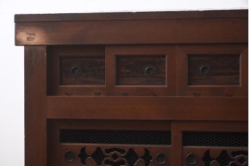 アンティーク家具　前板黒柿材　上質な4尺水屋サイドボード(四尺水屋箪笥、戸棚、収納棚)(R-043284)