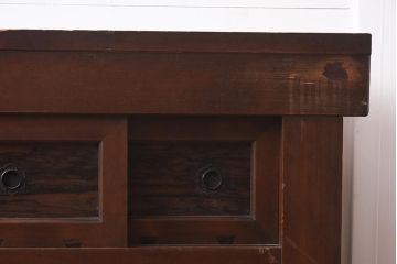 アンティーク家具　前板黒柿材　上質な4尺水屋サイドボード(四尺水屋箪笥、戸棚、収納棚)(R-043284)