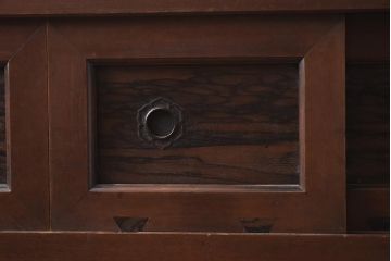 アンティーク家具　前板黒柿材　上質な4尺水屋サイドボード(四尺水屋箪笥、戸棚、収納棚)(R-043284)