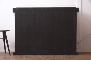 アンティーク家具　前板黒柿材　上質な4尺水屋サイドボード(四尺水屋箪笥、戸棚、収納棚)(R-043284)