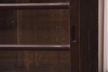 アンティーク家具　ガラス戸の4尺水屋サイドボード(四尺水屋箪笥、戸棚、収納棚)(R-043288)