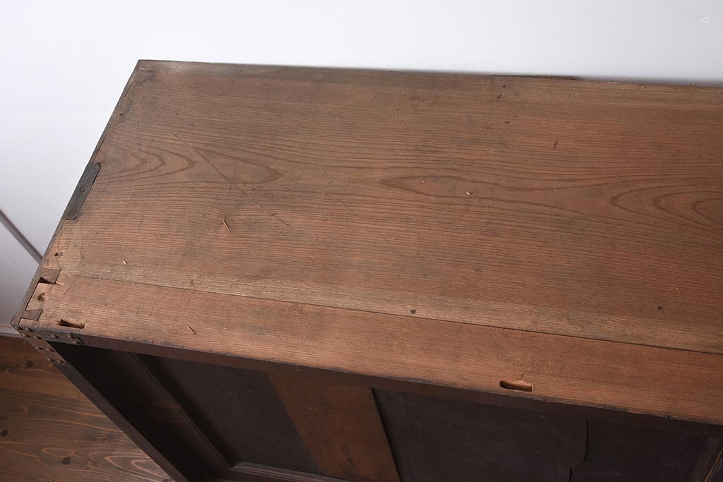 アンティーク家具　明治期　三方ケヤキ材　激レア!貫禄漂う上手物の帳場大箪笥(収納箪笥、引き出し)(R-043294)