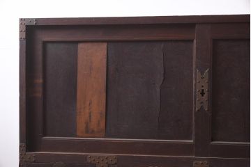 アンティーク家具　明治期　三方ケヤキ材　激レア!貫禄漂う上手物の帳場大箪笥(収納箪笥、引き出し)(R-043294)