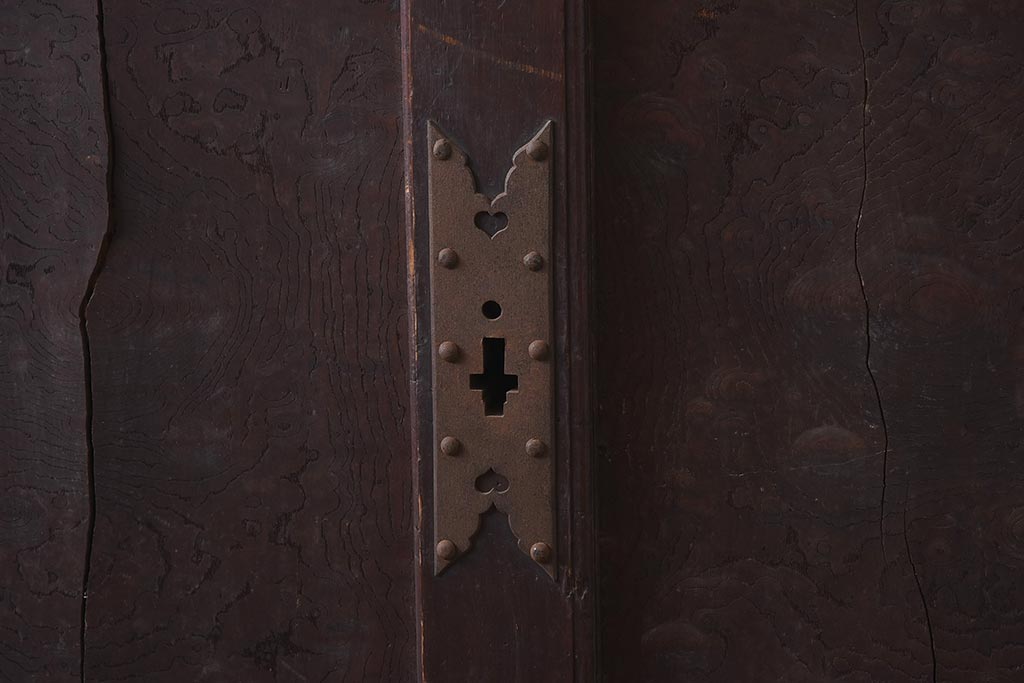 アンティーク家具　明治期　三方ケヤキ材　激レア!貫禄漂う上手物の帳場大箪笥(収納箪笥、引き出し)(R-043294)