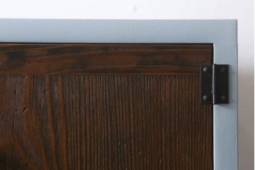 ラフジュ工房オリジナル　ペイント　古材リメイク　モミの木　6×3マス　水色のペイントがさわやかなマス目棚(収納棚、下駄箱)(R-043298)