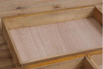 和製アンティーク　昭和レトロ　昭和中期　ナラ材製のシンプルな脚付きガラスケース(ショーケース、陳列棚)(R-043302)