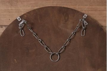 イギリスヴィンテージ　1950年頃　シンプルなデザインが魅力の壁掛けカットミラー(鏡、ビンテージ)(R-043307)