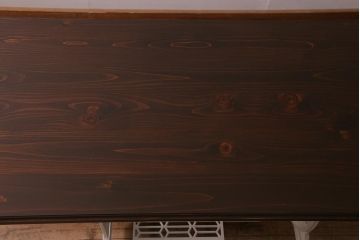 JUKI　天板ヒノキ材　ペイントリメイク　補助テーブル付きミシンテーブル(バタフライテーブル、拡張式テーブル、サイドテーブル、カフェテーブル)(R-043311)