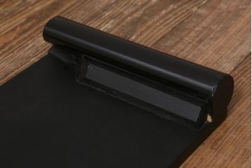 アンティーク雑貨　明治大正期　ケヤキ材一枚板　力強い木目が魅力の巻花台(飾り台)(R-043312)