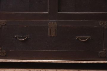 アンティーク家具　明治期　三方ケヤキ材　激レア!貫禄漂う上手物の帳場大箪笥(収納箪笥、引き出し)(R-043316)